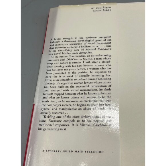 Disclosure a Noval by Michael Crichton hardcover book 1993 English 397 pg READ - Picture 6 of 9